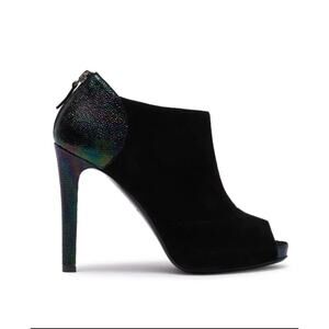 LONGCHAMP Too Night Peep Toe Heeled Ankle Booties SZ 10/40